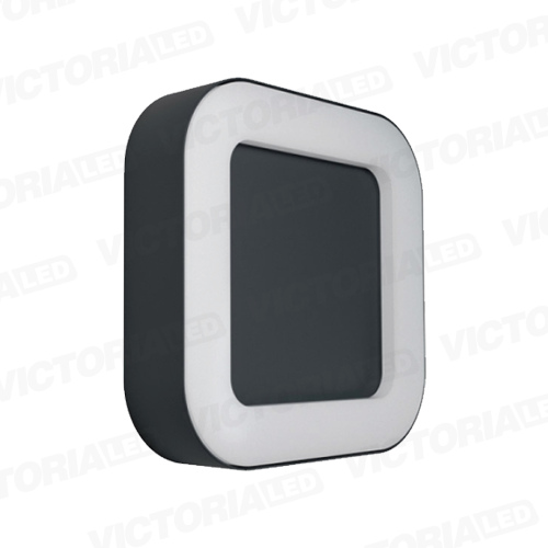 APLIQUE DE PARED IP54 12W 3000K NEGRO 200*200MM