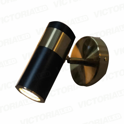 LAMPARA DECORATIVA DE PARED GU10 METAL NEGRO DORADO