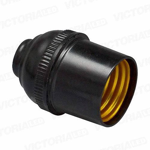 BOQUILLA COLGANTE BAQUELITA E27 600W 250V NEGRO 25U/C