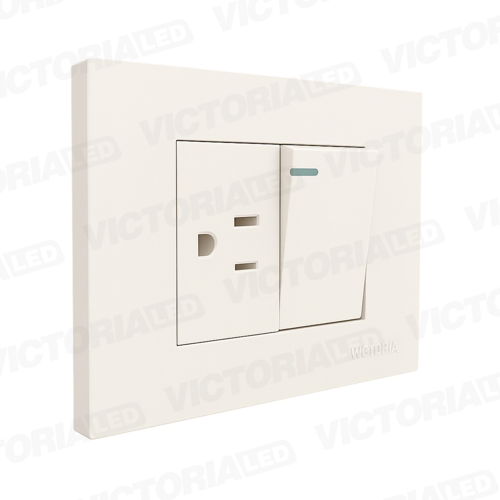 MIXTO INTERRUPTOR + TOMACORRIENTE 16A 125/250V PC BLANCO