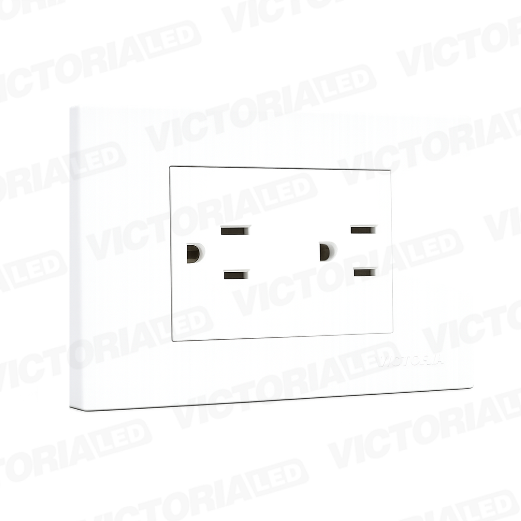 TOMACORRIENTE DOBLE 16A 125/250V PC BLANCO