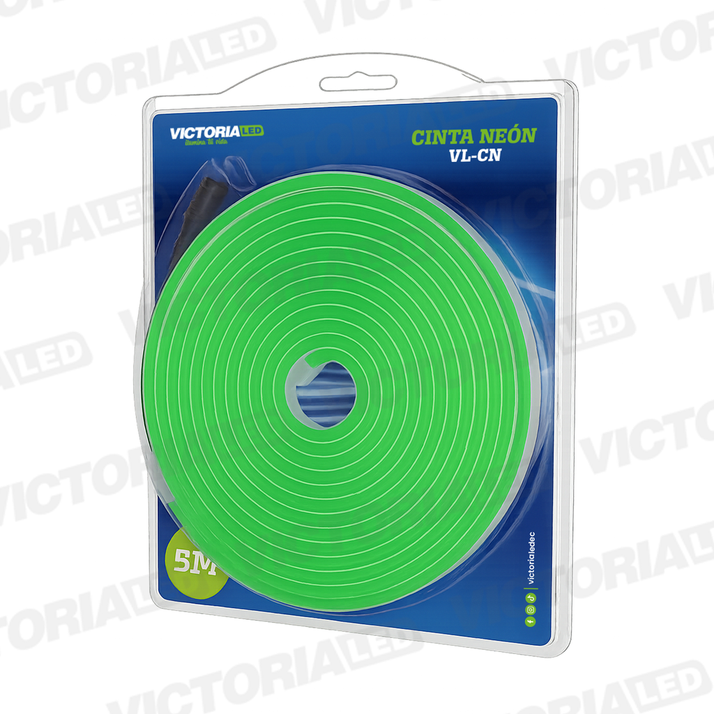 CINTA NEON 5M GREEN IP65 AC100-240V DC12V