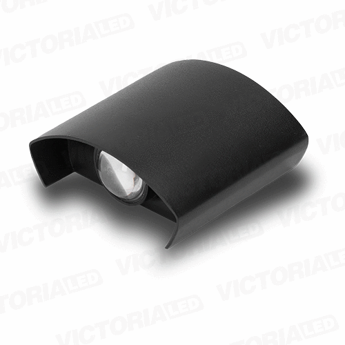 APLIQUE DE PARED IP65 2*1W 3000K NEGRO 78*80MM AC85-265V