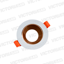 CARCASA REDONDA 90X30MM BLANCO/GOLD 100U/C