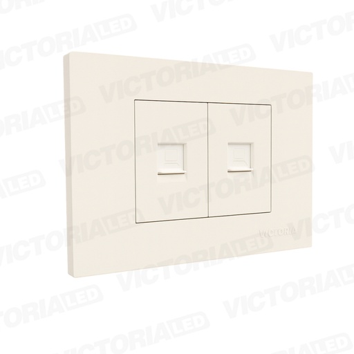 [VL-RJ45B] TOMA DOBLE RJ45 CAT5 + CAT6 PC BLANCO