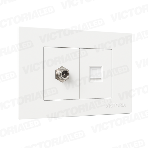 [VL-CDU2B] TOMA TV + RJ45 CAT5 PC BLANCO