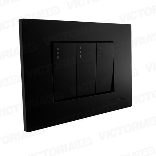 [VL-IN3N] INTERRUPTOR TRIPLE CONMUTABLE 16A 125/250V PC NEGRO