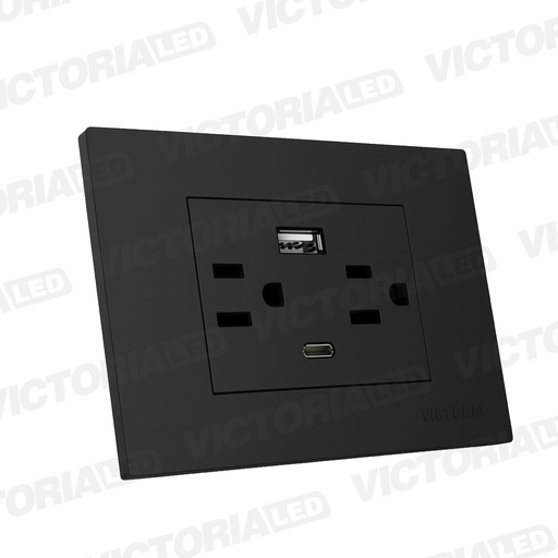 [VL-TM4N] TOMACORRIENTE DOBLE + UBS*1 + TIPO C*1 16A 125/250V PC BLANCO